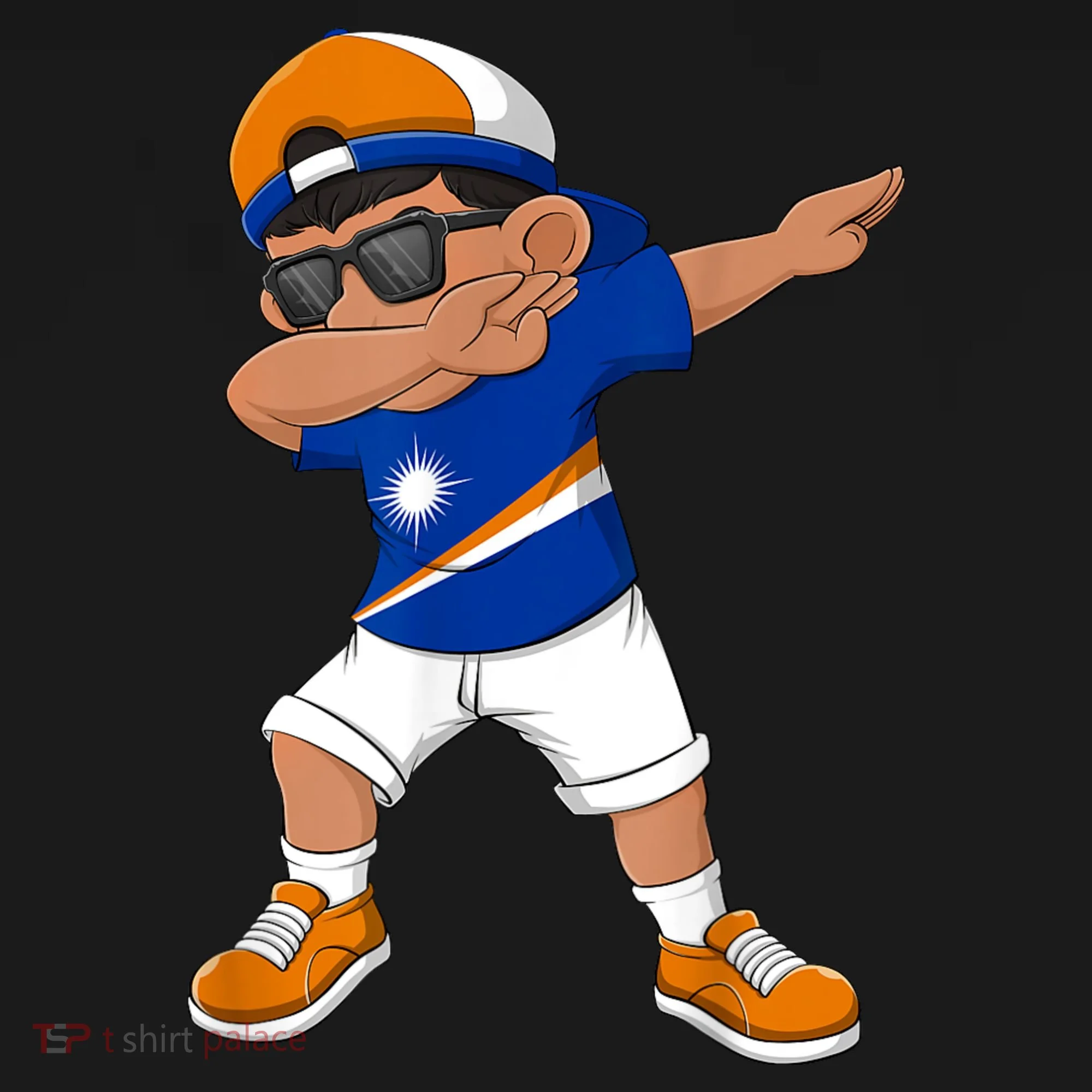 Dabbing Boy Marshall Islands Flag Dab Dance Toddler Hoodie