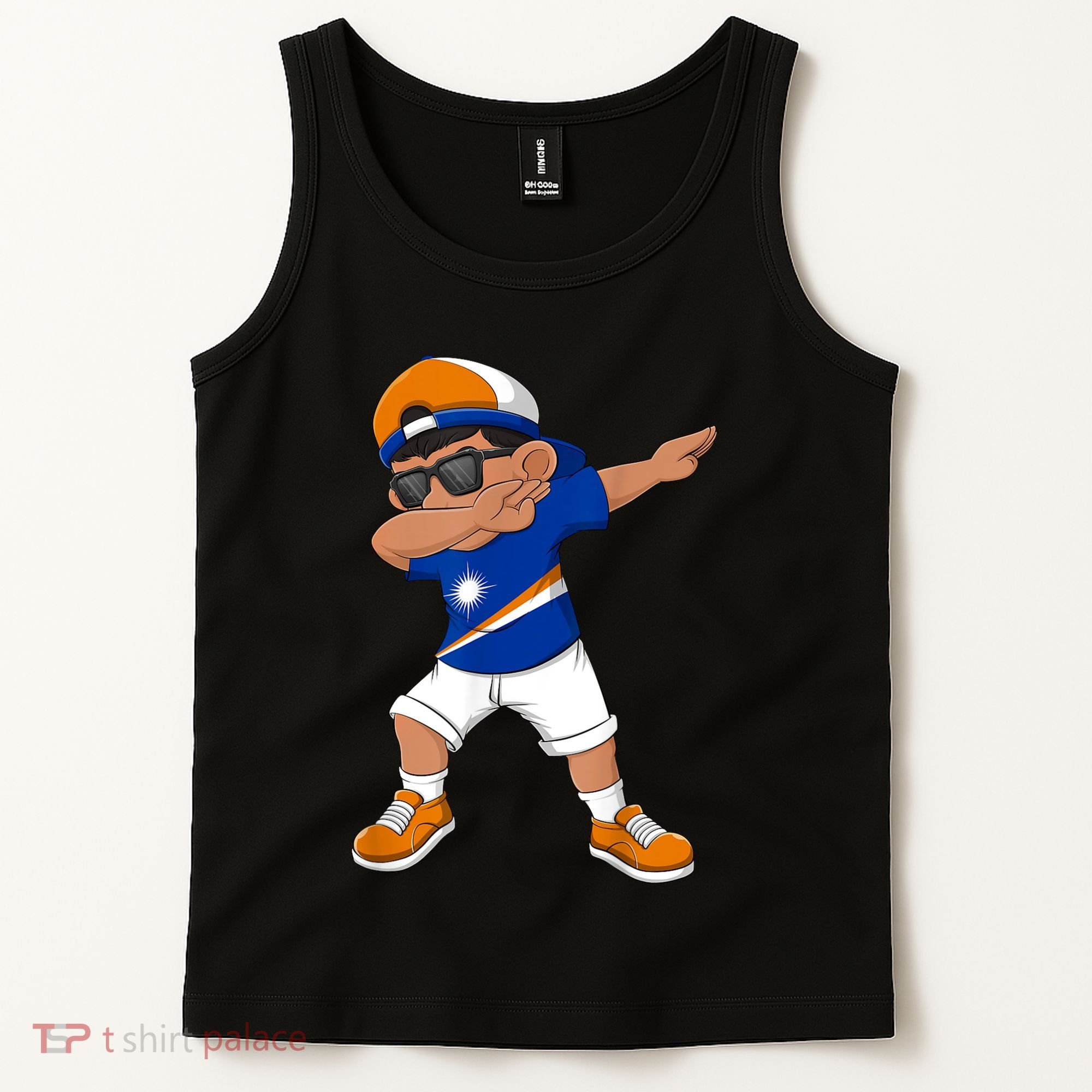Dabbing Boy Marshall Islands Flag Dab Dance Tank Top