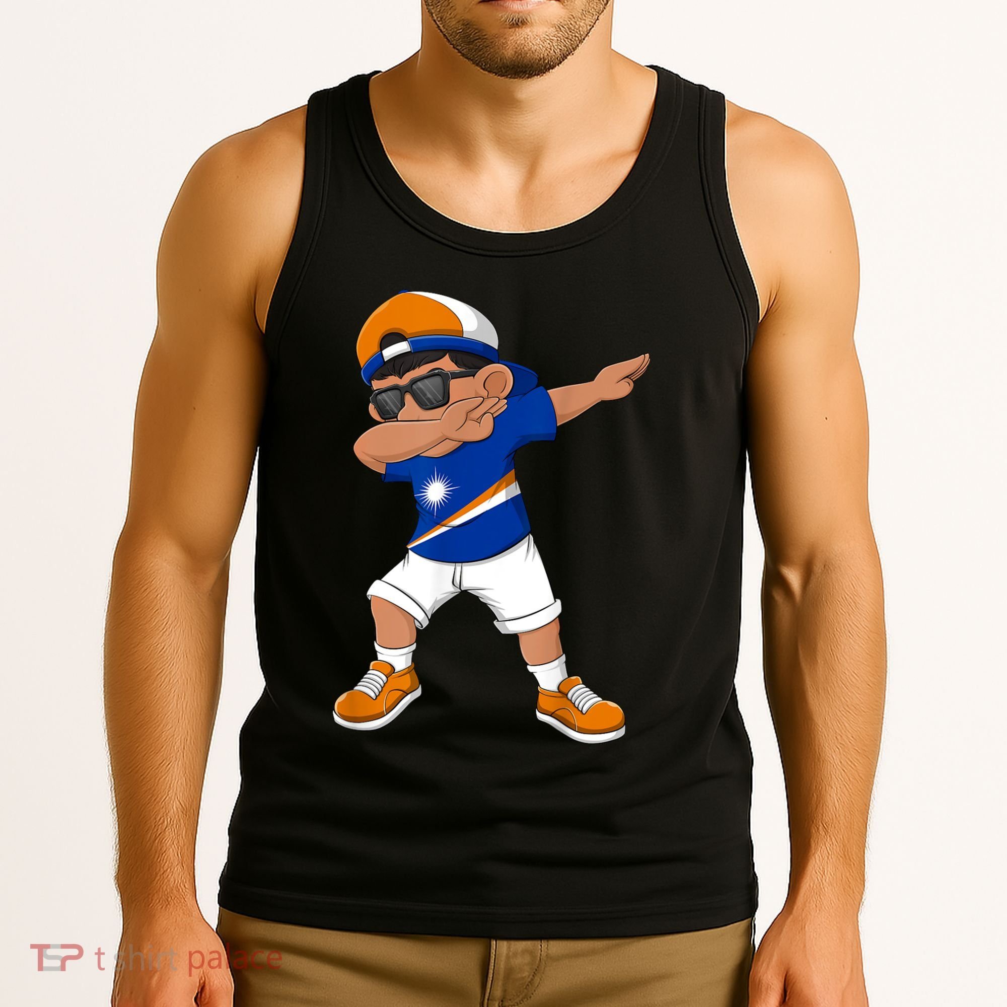 Dabbing Boy Marshall Islands Flag Dab Dance Tank Top