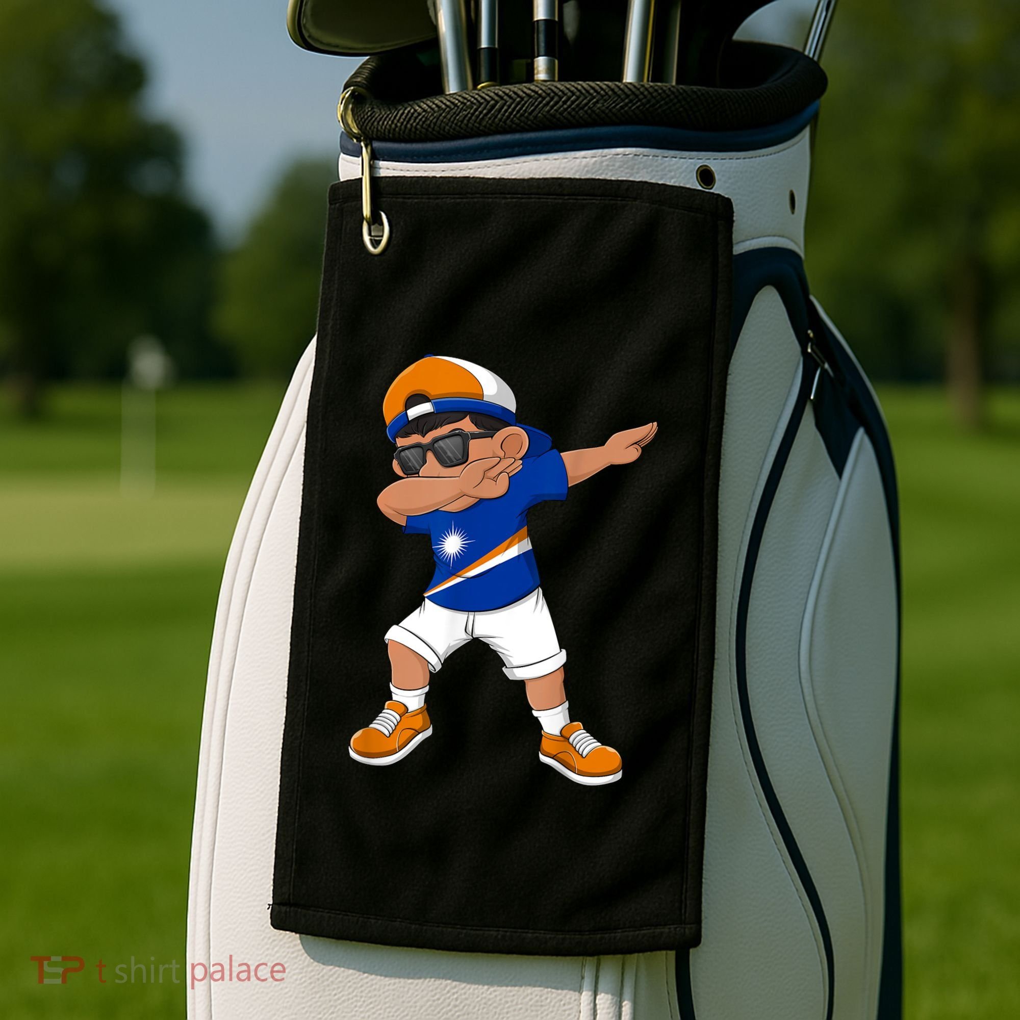 Dabbing Boy Marshall Islands Flag Dab Dance Golf Towel