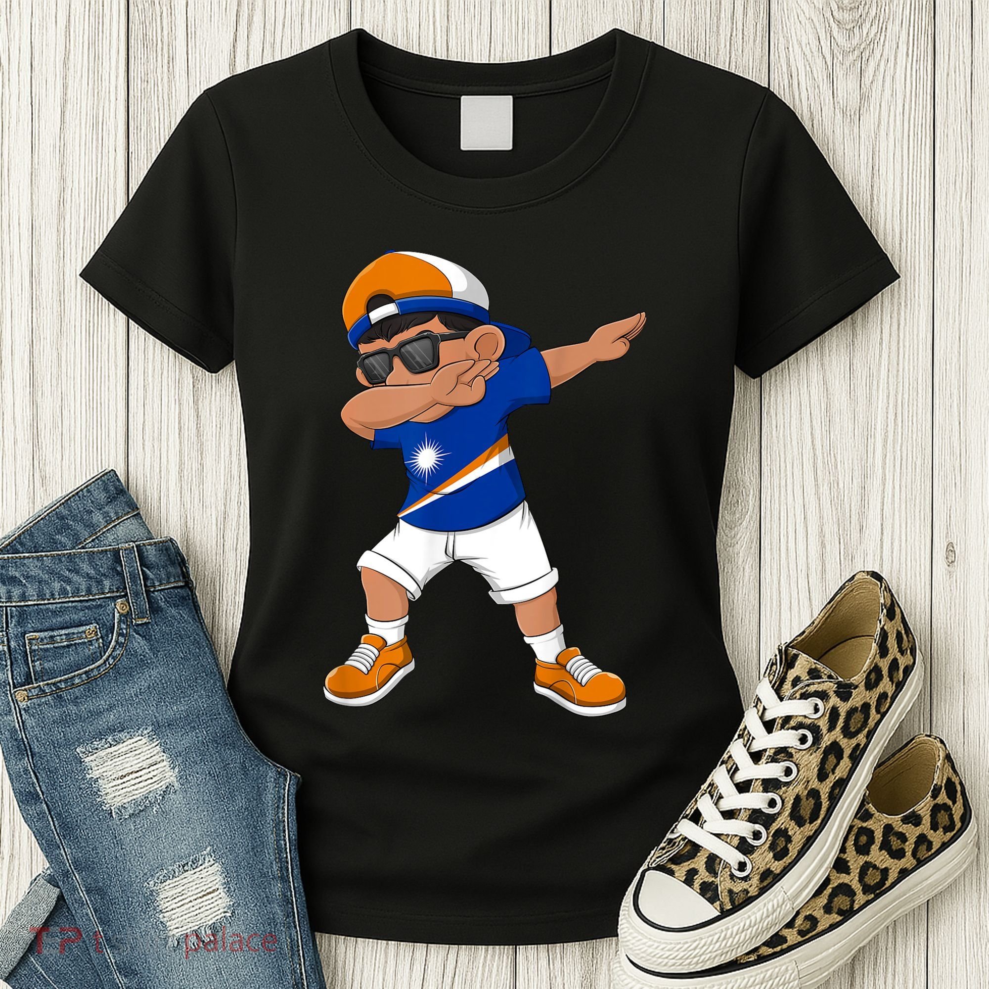 Dabbing Boy Marshall Islands Flag Dab Dance Women's T-Shirt