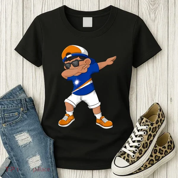 Dabbing Boy Marshall Islands Flag Dab Dance Women's T-Shirt