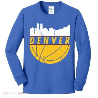Denver Basketball Mile High 5280 Denver  Kids Long Sleeve Shirt