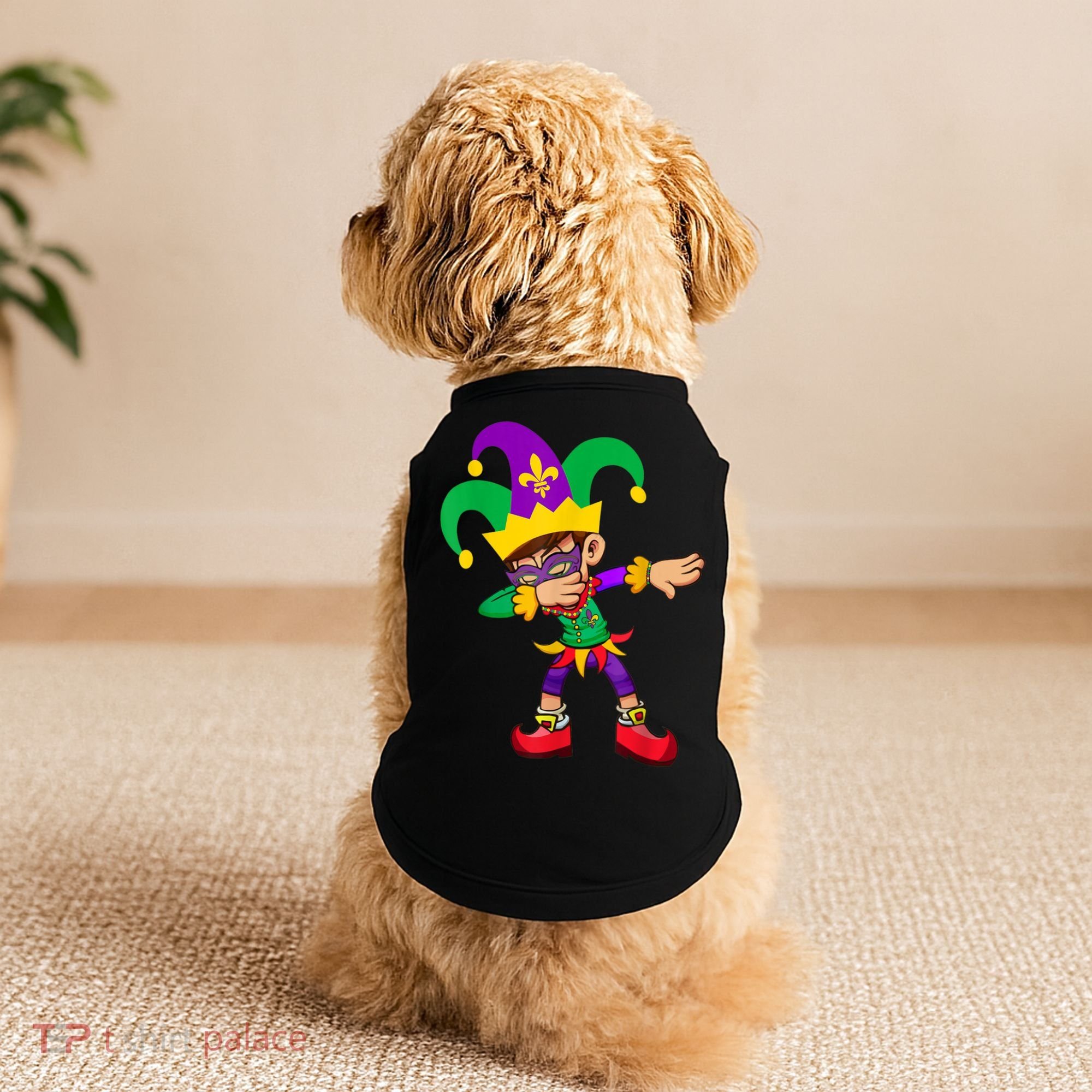 Dabbing Boy Mardi Gras Doggie Tank