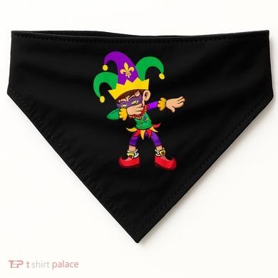 Dabbing Boy Mardi Gras USA-Made Doggie Bandana