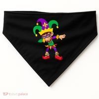 Dabbing Boy Mardi Gras USA-Made Doggie Bandana thumb 0