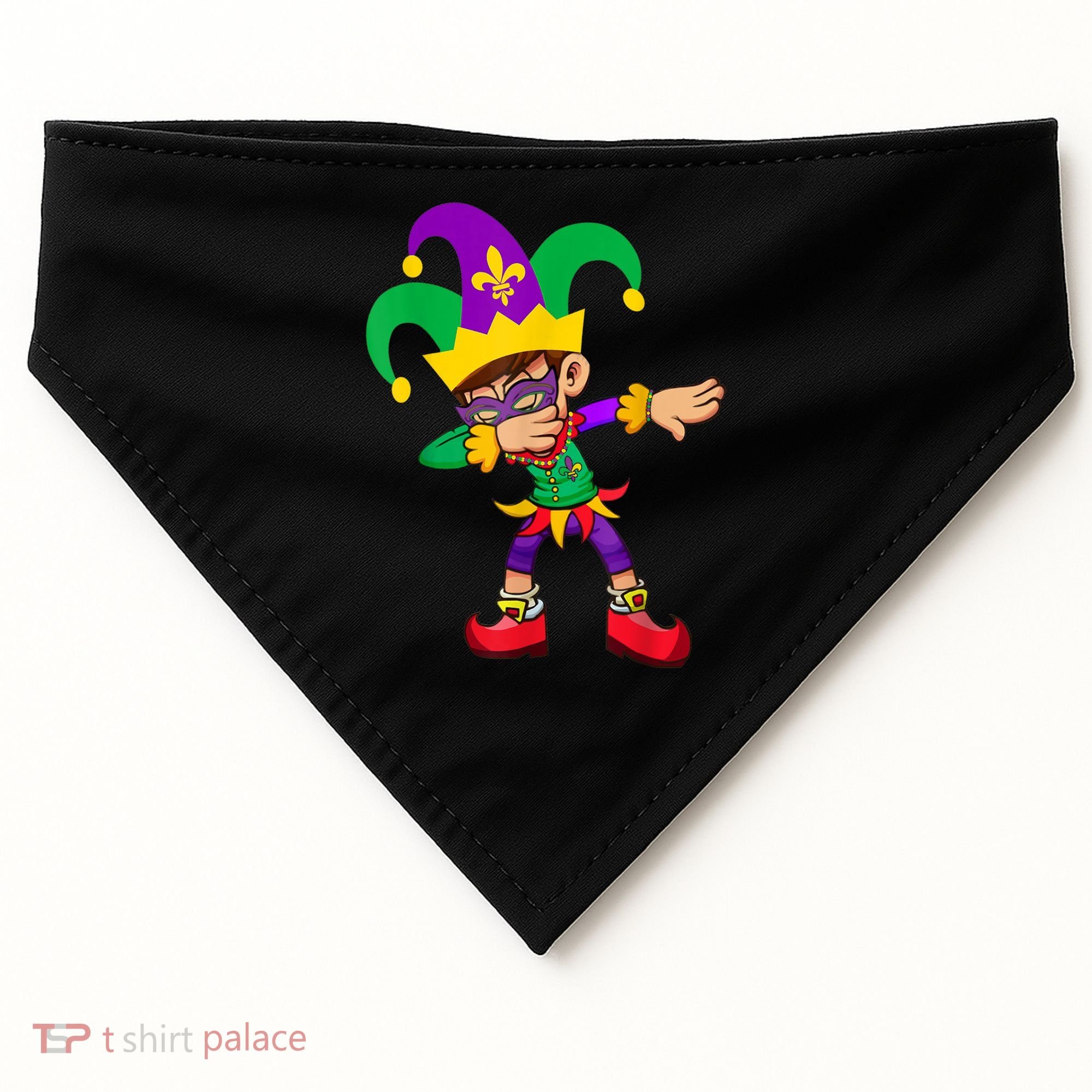 Dabbing Boy Mardi Gras USA-Made Doggie Bandana