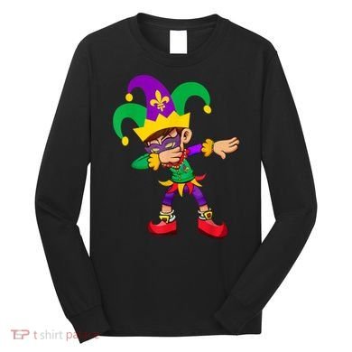 Dabbing Boy Mardi Gras Long Sleeve Shirt