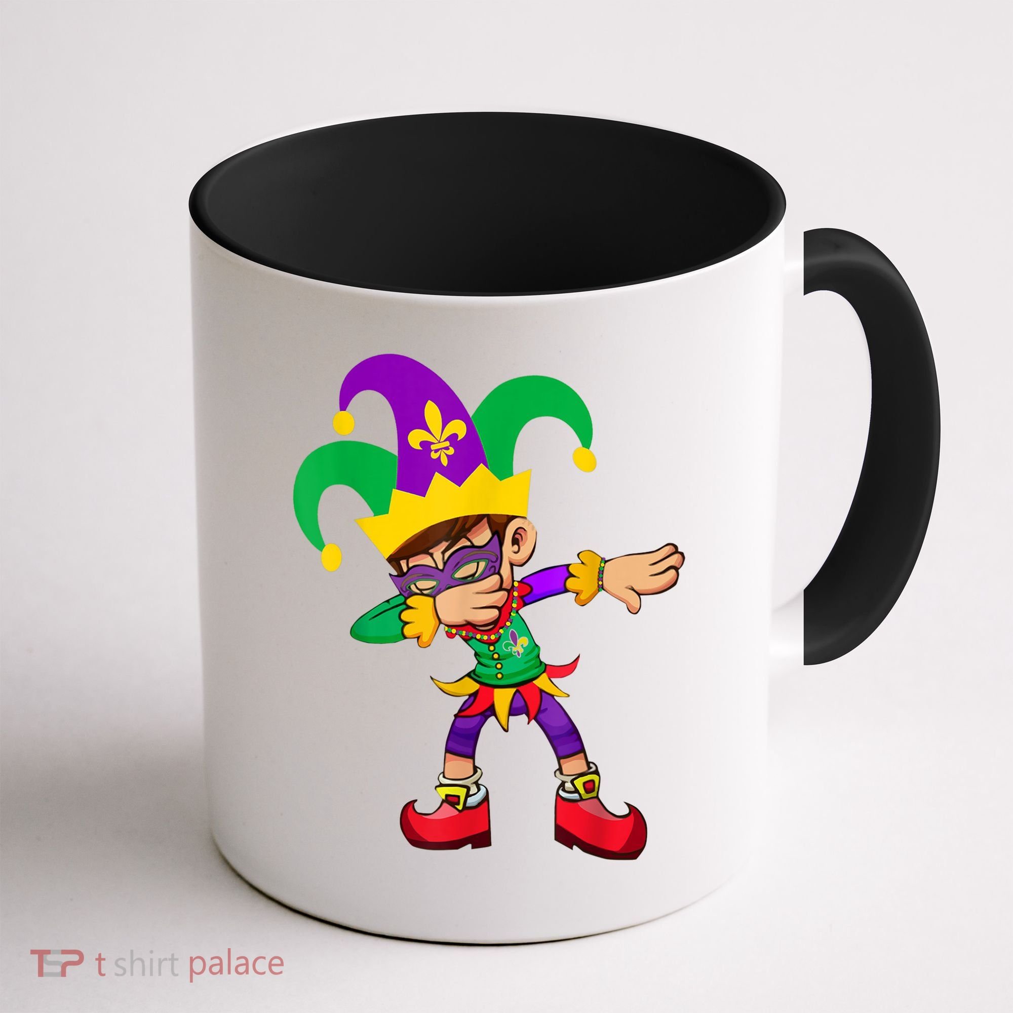 Dabbing Boy Mardi Gras Coffee Mug