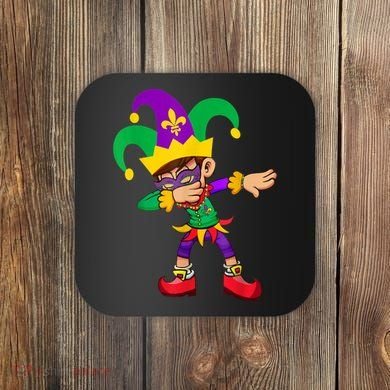 Dabbing Boy Mardi Gras Coaster