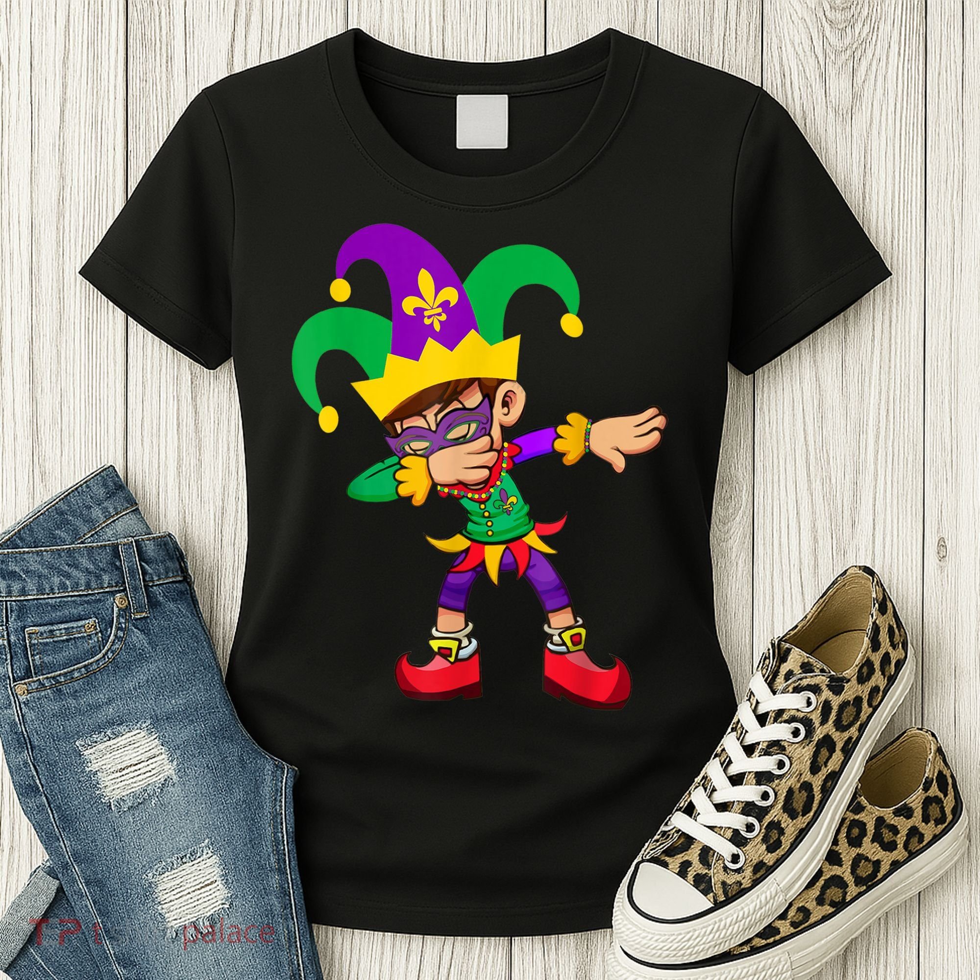 Dabbing Boy Mardi Gras Women's T-Shirt