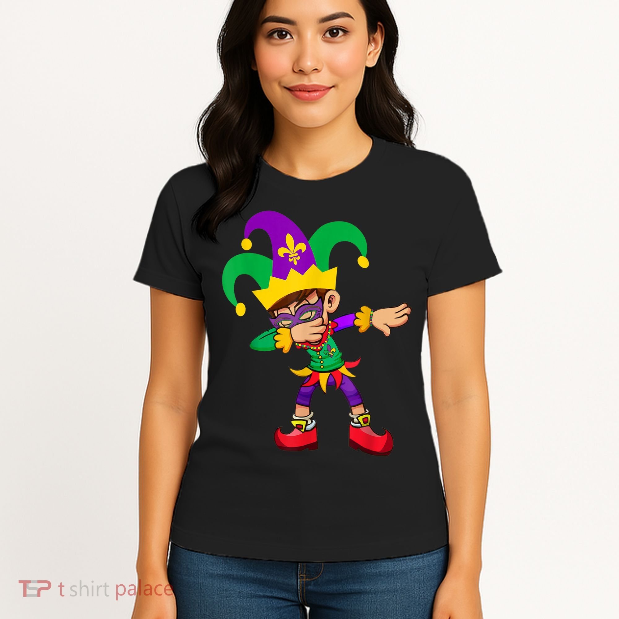 Dabbing Boy Mardi Gras Women's T-Shirt