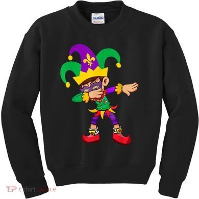Dabbing Boy Mardi Gras Kids Sweatshirt