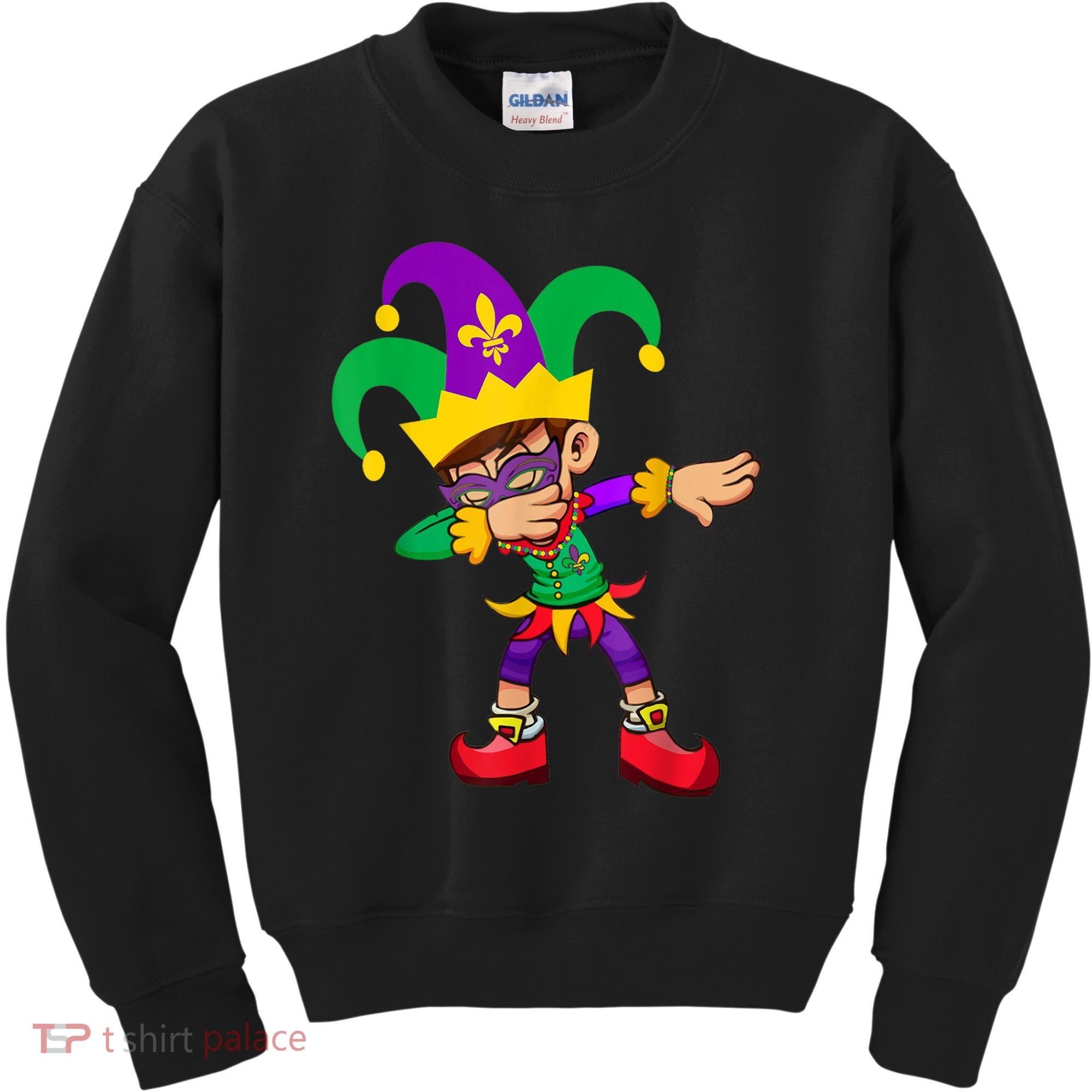 Dabbing Boy Mardi Gras Kids Sweatshirt