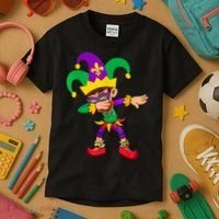 Dabbing Boy Mardi Gras Kids T-Shirt thumb 3