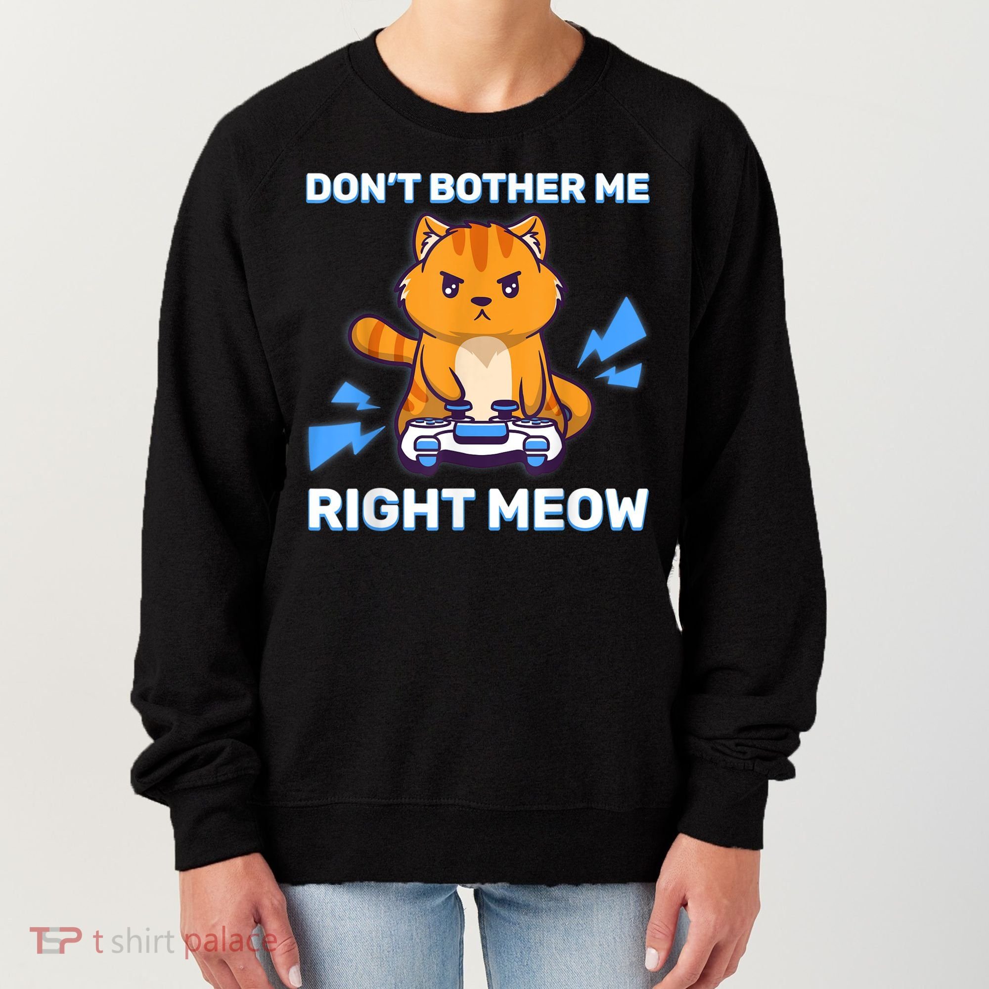 Don't Bother Me Right Meow Gaming Kawaii Gamer Anime Cat Women's Sweatshirt