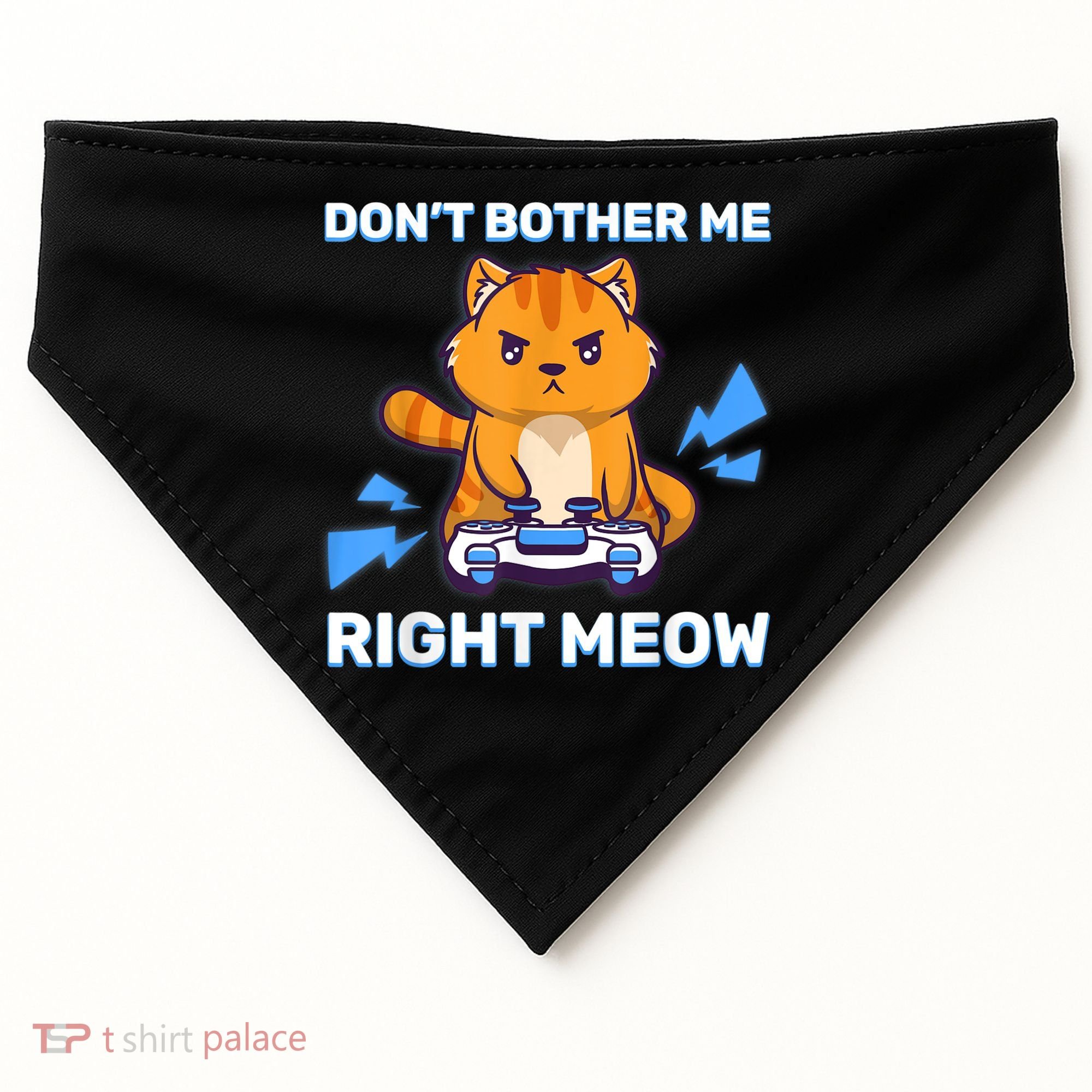 Don't Bother Me Right Meow Gaming Kawaii Gamer Anime Cat USA-Made Doggie Bandana
