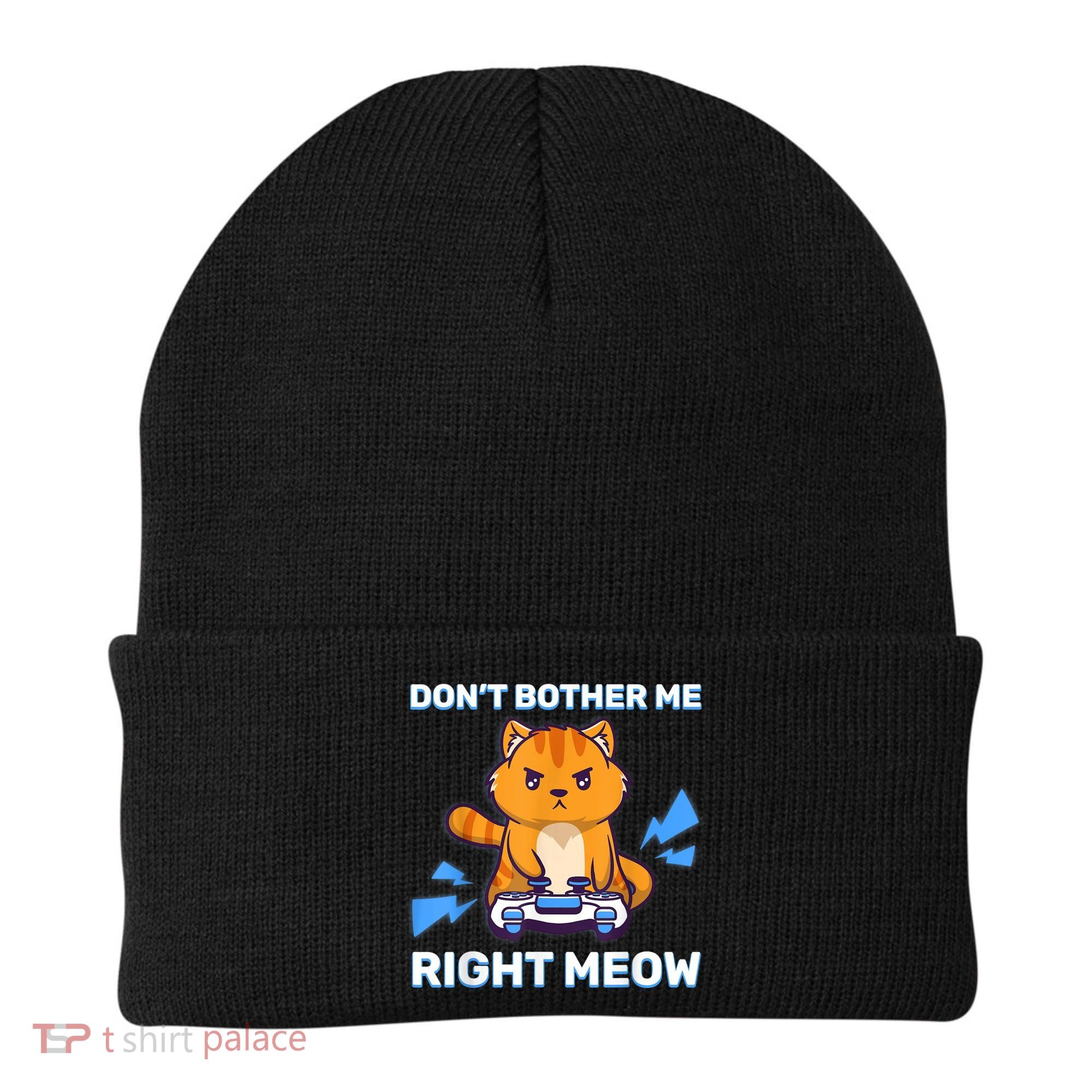 Don't Bother Me Right Meow Gaming Kawaii Gamer Anime Cat Beanie
