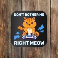 Don't Bother Me Right Meow Gaming Kawaii Gamer Anime Cat Coaster thumb 0
