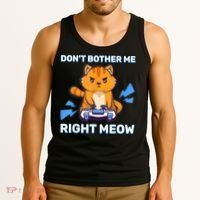 Don't Bother Me Right Meow Gaming Kawaii Gamer Anime Cat Tank Top thumb 3