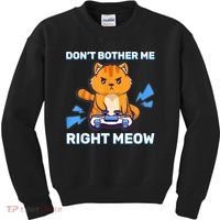 Don't Bother Me Right Meow Gaming Kawaii Gamer Anime Cat Kids Sweatshirt thumb 0