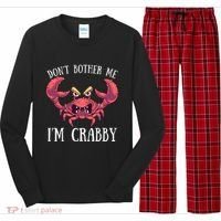 Don't Bother Me I'm Crabby Crab Lover Pun Cranky Long Sleeve Pajama Set thumb 0