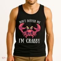 Don't Bother Me I'm Crabby Crab Lover Pun Cranky Tank Top thumb 3