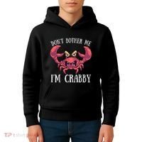 Don't Bother Me I'm Crabby Crab Lover Pun Cranky Kids Hoodie thumb 4