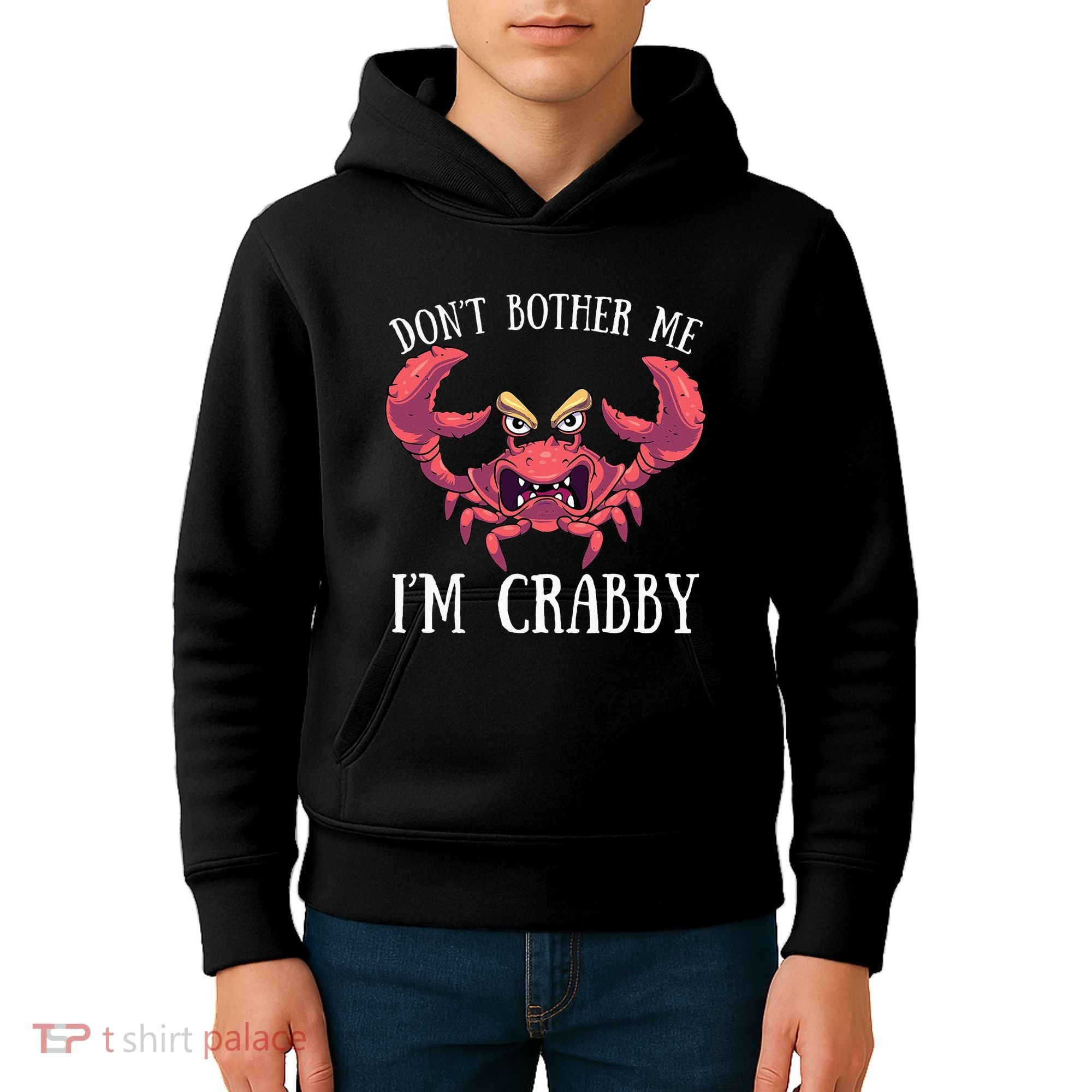 Don't Bother Me I'm Crabby Crab Lover Pun Cranky Kids Hoodie