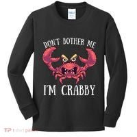 Don't Bother Me I'm Crabby Crab Lover Pun Cranky Kids Long Sleeve Shirt thumb 0
