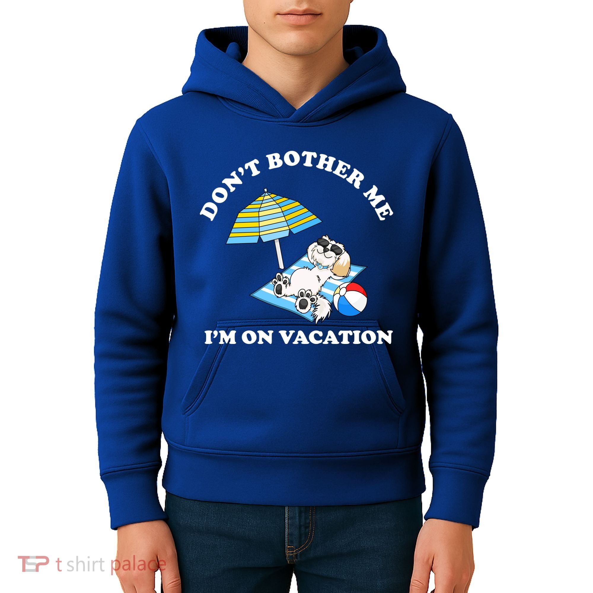 Don't Bother Me I'm On Vacation Dog Funny Kids Hoodie