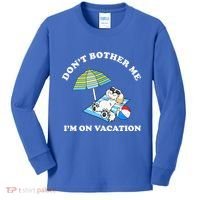 Don't Bother Me I'm On Vacation Dog Funny Kids Long Sleeve Shirt thumb 0