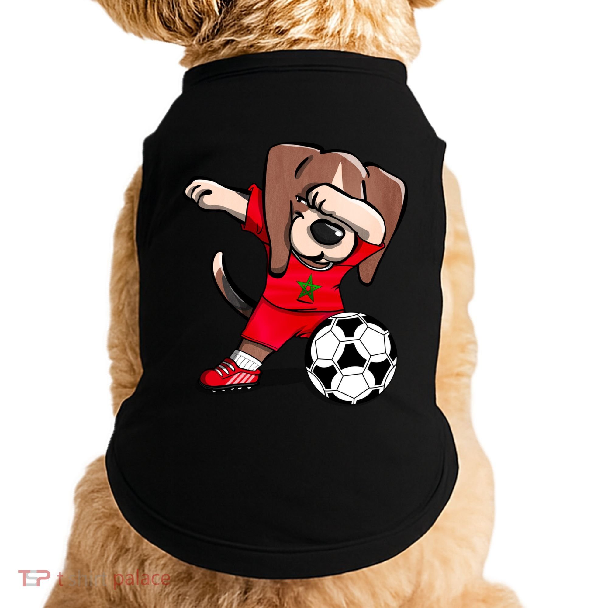 Dabbing Beagle Morocco Soccer Fans Jersey Moroccan Football Gift Doggie Tank