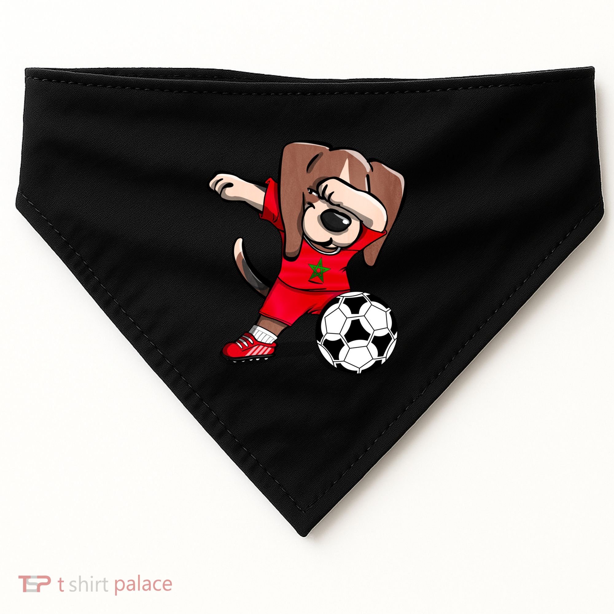 Dabbing Beagle Morocco Soccer Fans Jersey Moroccan Football Gift USA-Made Doggie Bandana