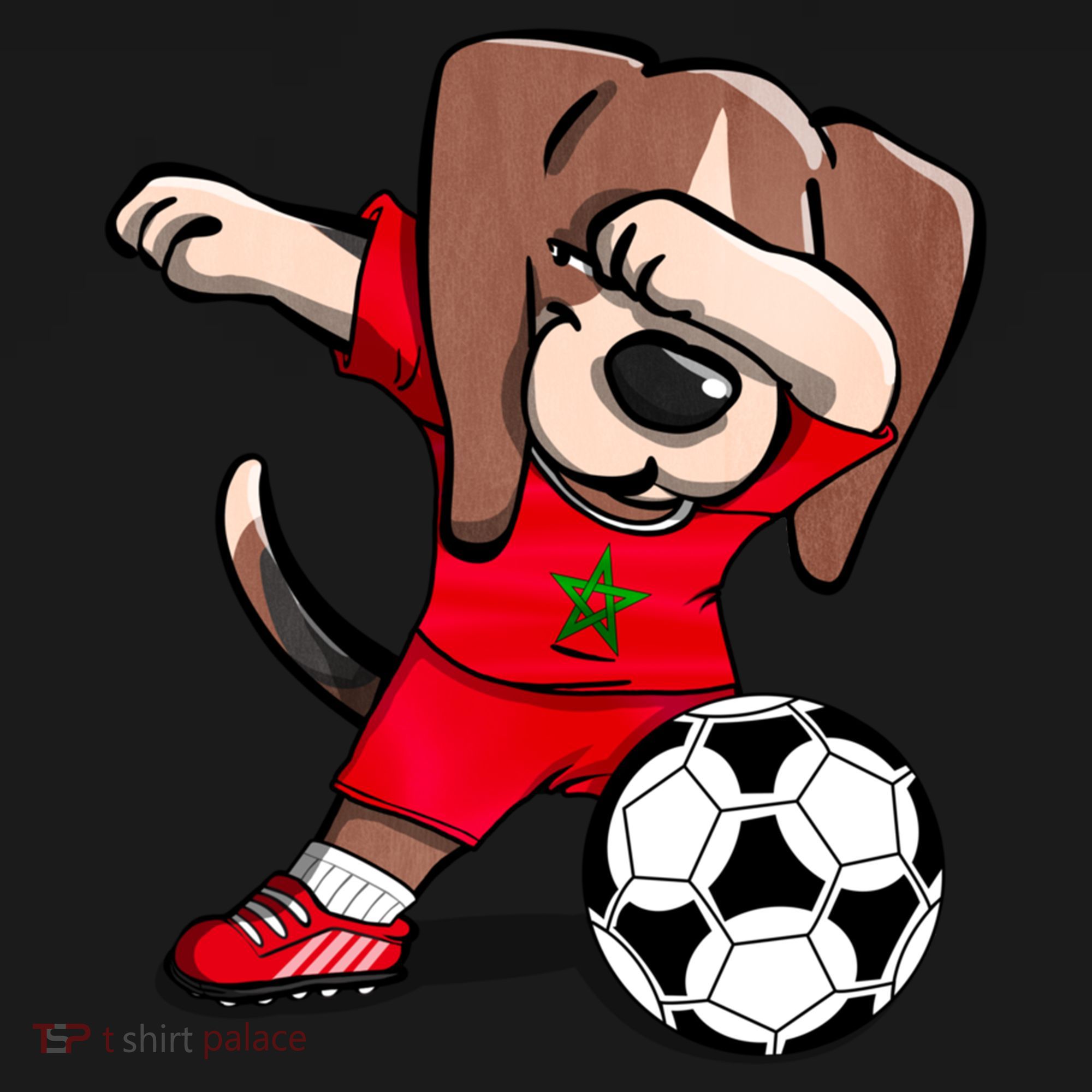 Dabbing Beagle Morocco Soccer Fans Jersey Moroccan Football Gift USA-Made Doggie Bandana