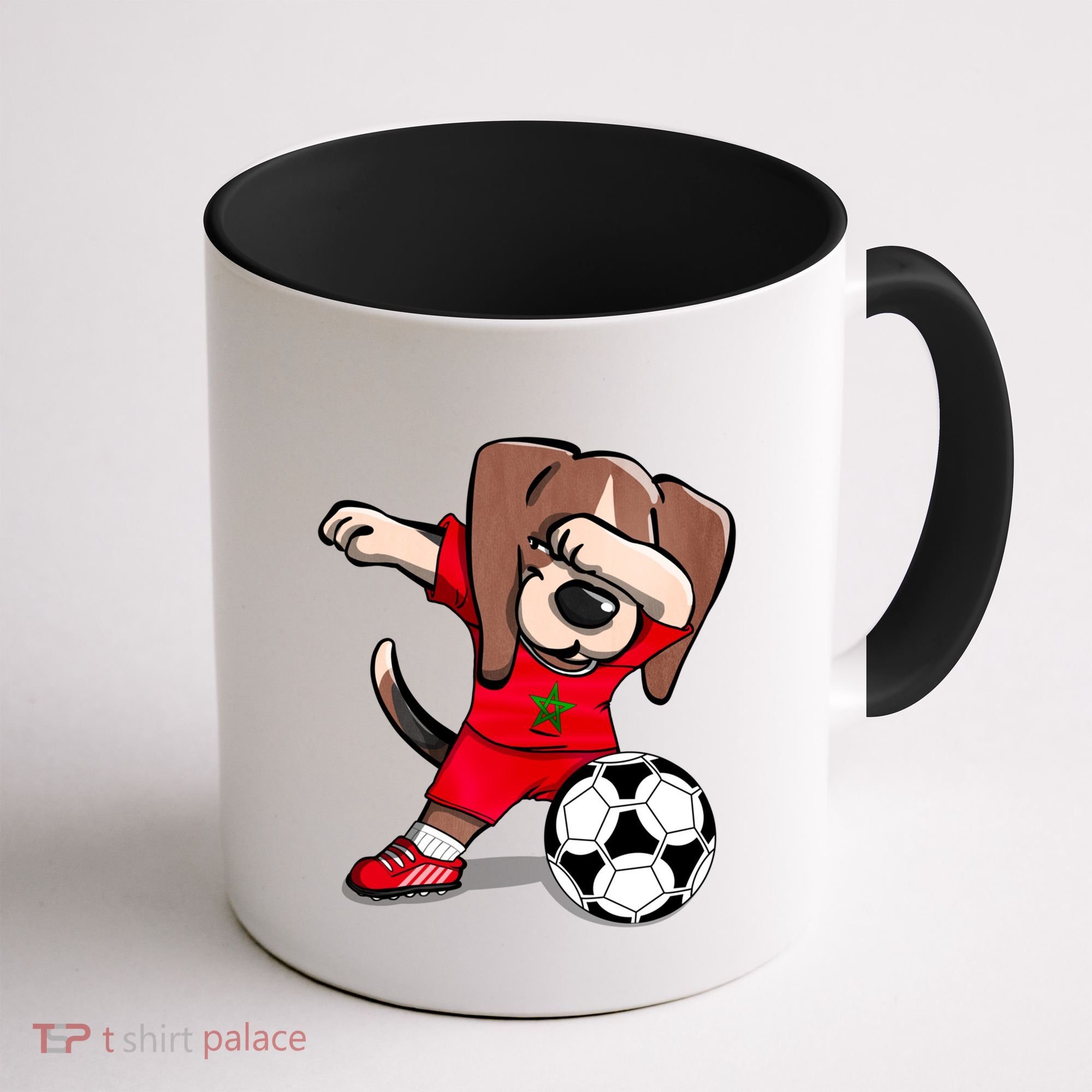 Dabbing Beagle Morocco Soccer Fans Jersey Moroccan Football Gift Coffee Mug