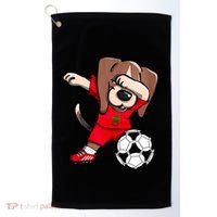 Dabbing Beagle Morocco Soccer Fans Jersey Moroccan Football Gift Golf Towel thumb 0