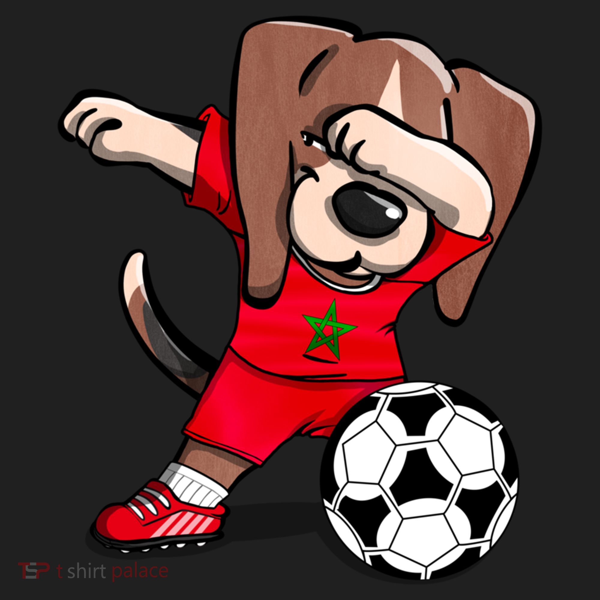 Dabbing Beagle Morocco Soccer Fans Jersey Moroccan Football Gift Golf Towel