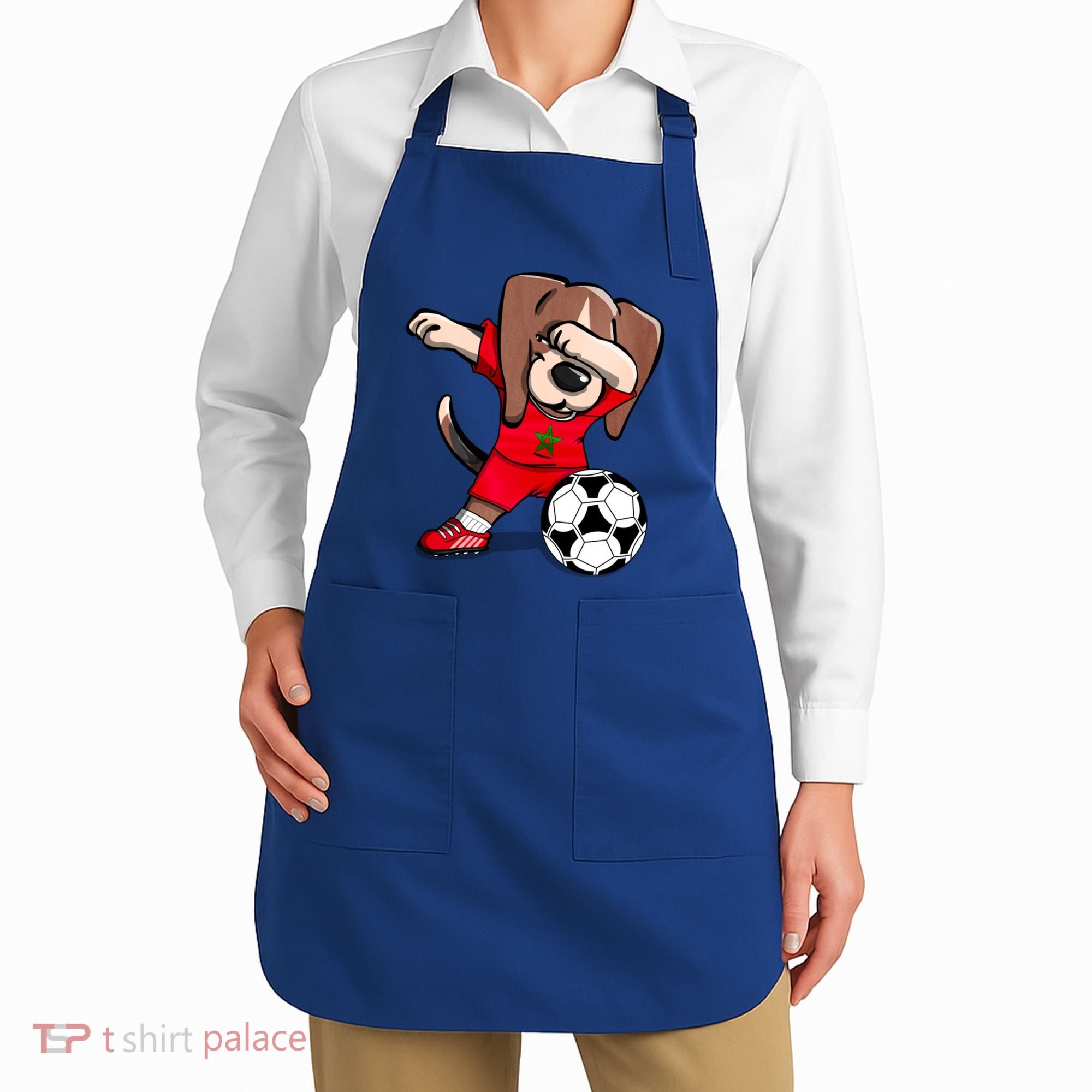 Dabbing Beagle Morocco Soccer Fans Jersey Moroccan Football Gift Apron