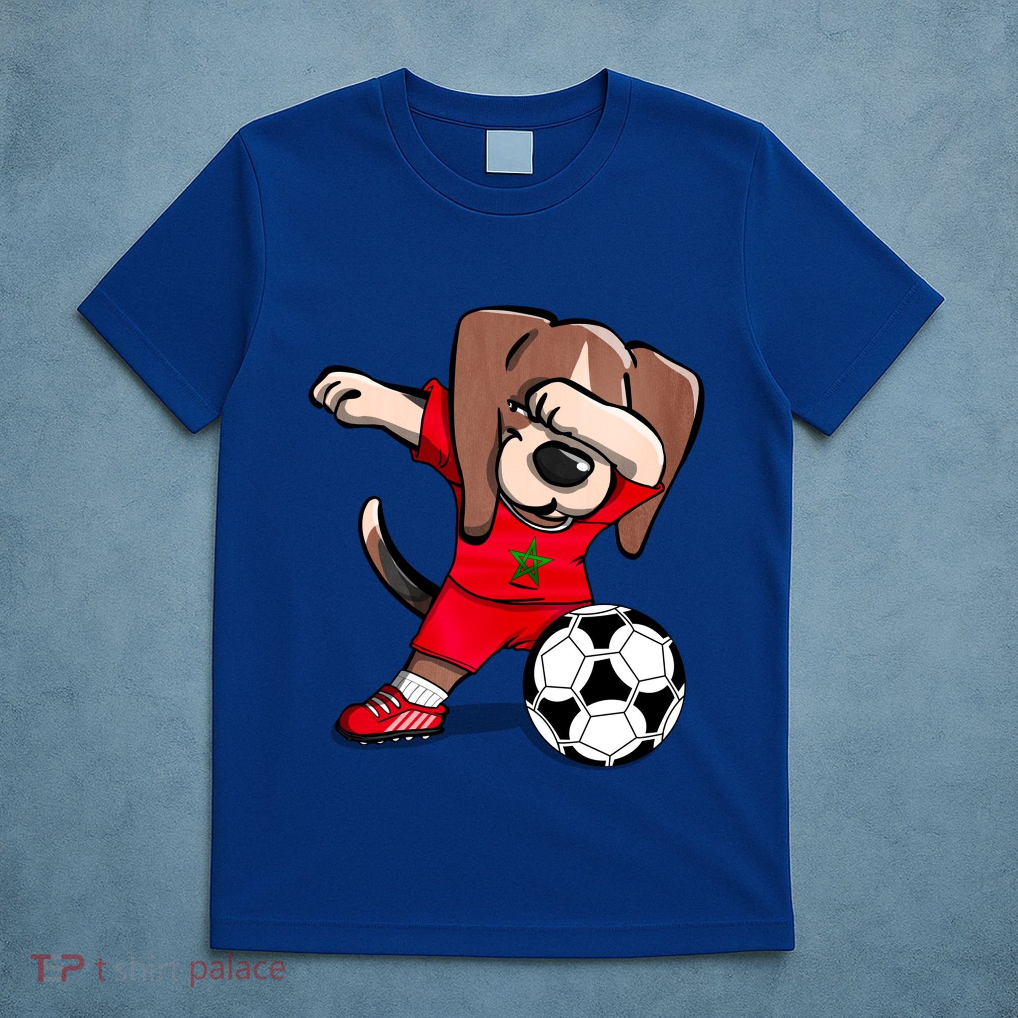 Dabbing Beagle Morocco Soccer Fans Jersey Moroccan Football Gift T-Shirt