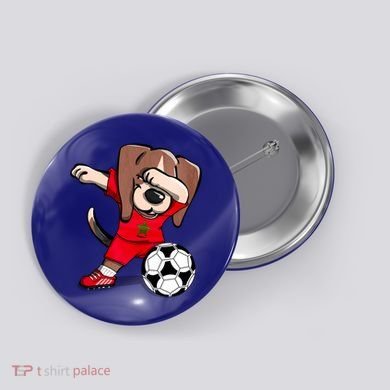 Dabbing Beagle Morocco Soccer Fans Jersey Moroccan Football Gift Button