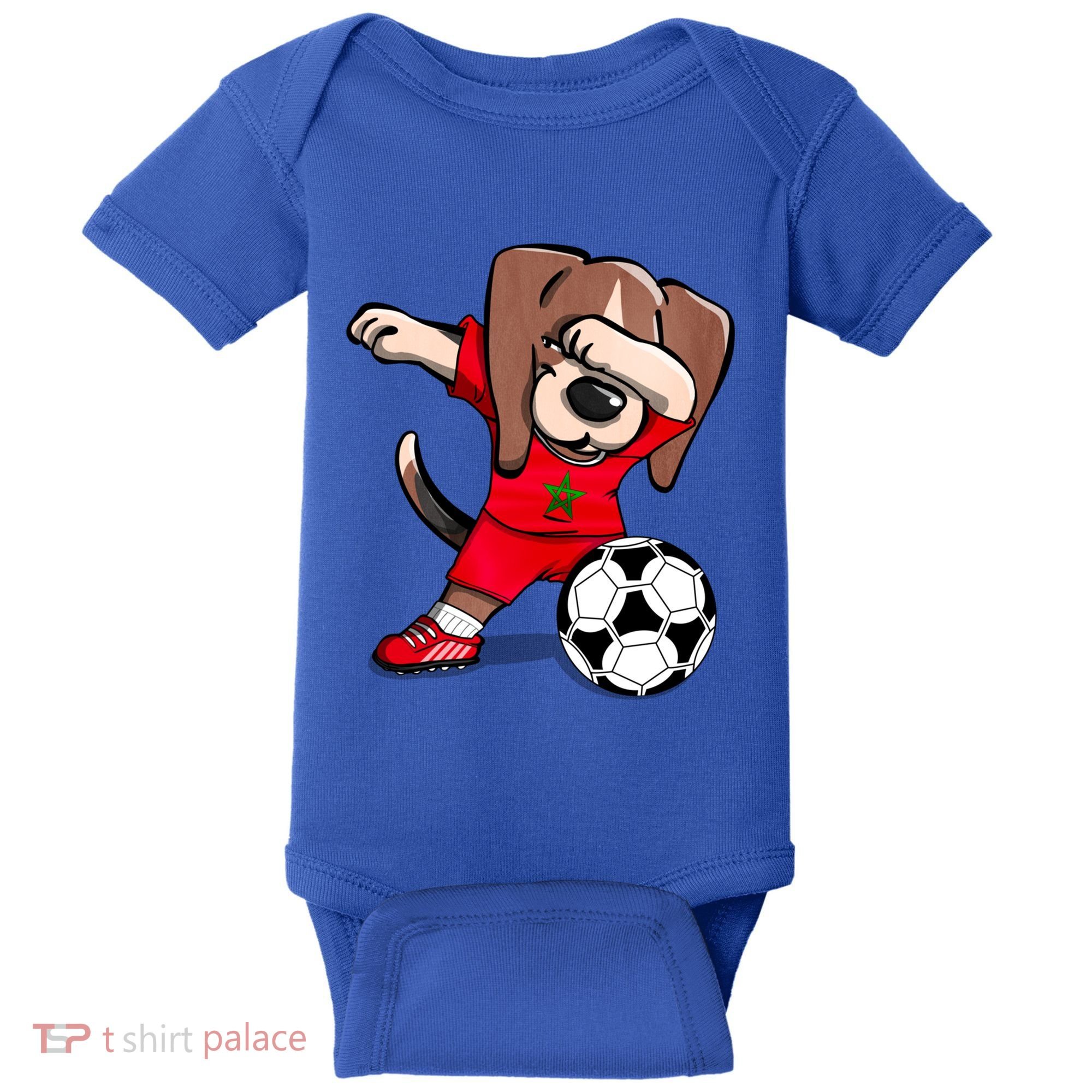 Dabbing Beagle Morocco Soccer Fans Jersey Moroccan Football Gift Baby Bodysuit