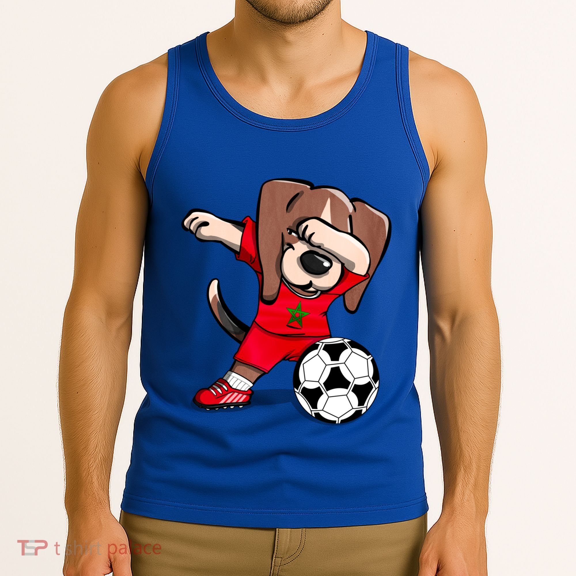 Dabbing Beagle Morocco Soccer Fans Jersey Moroccan Football Gift Tank Top