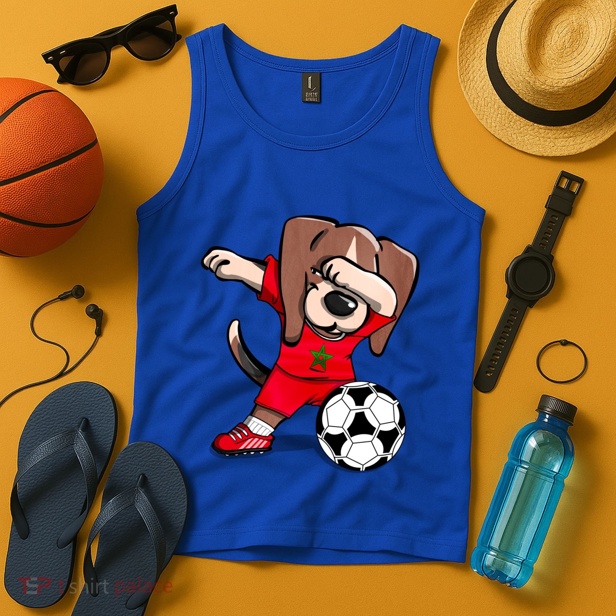 Dabbing Beagle Morocco Soccer Fans Jersey Moroccan Football Gift Tank Top
