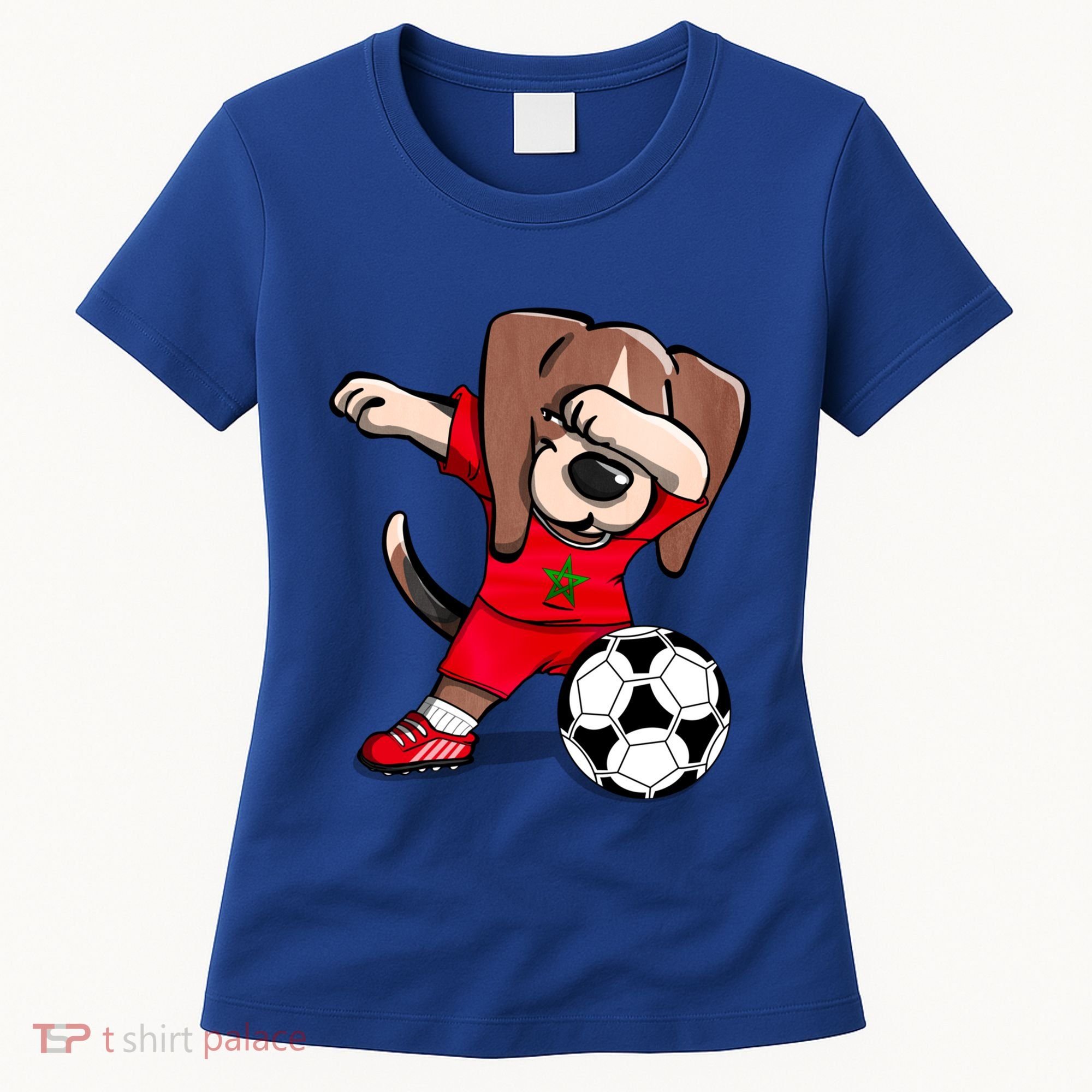 Dabbing Beagle Morocco Soccer Fans Jersey Moroccan Football Gift Women's T-Shirt