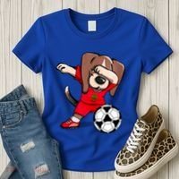 Dabbing Beagle Morocco Soccer Fans Jersey Moroccan Football Gift Women's T-Shirt thumb 3