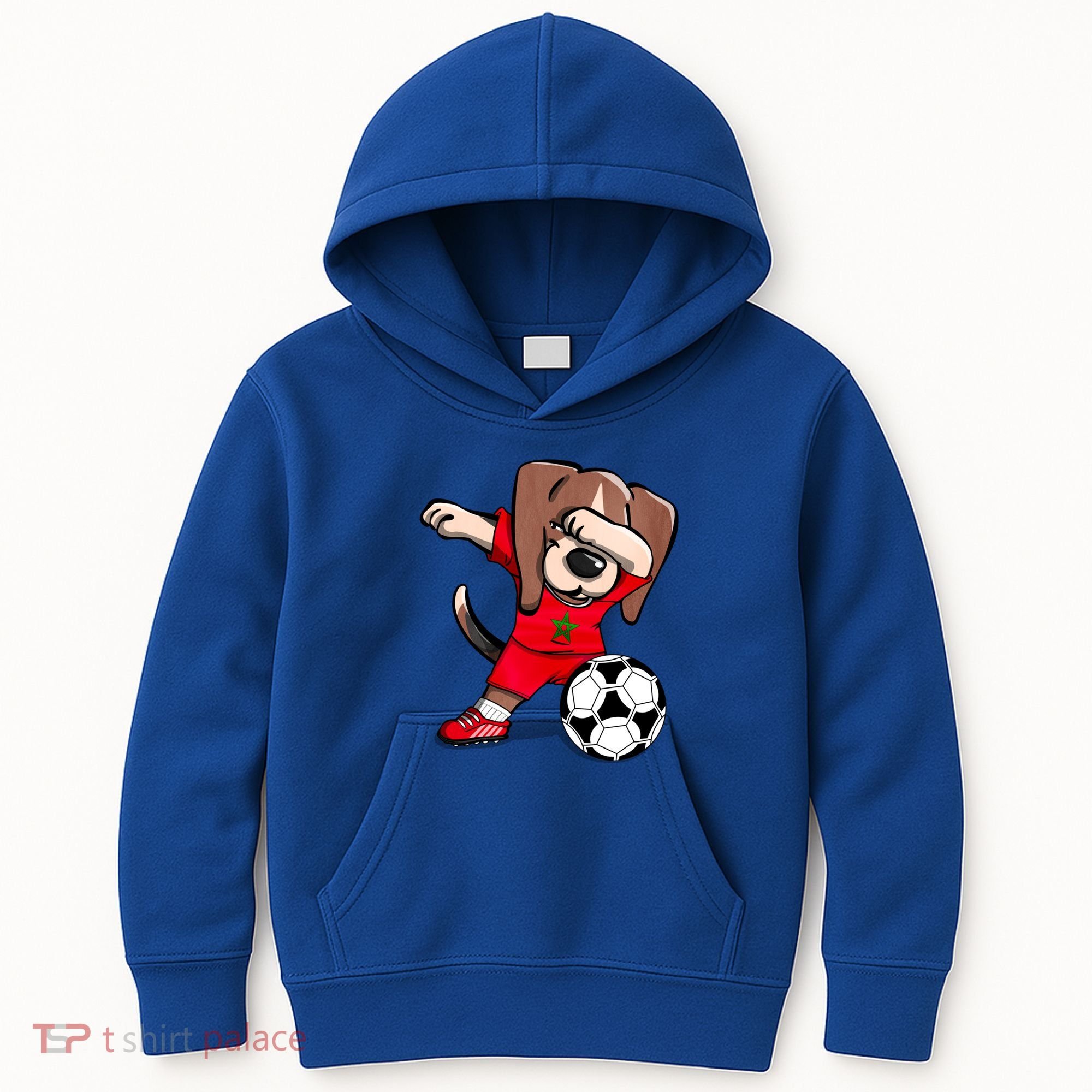 Dabbing Beagle Morocco Soccer Fans Jersey Moroccan Football Gift Kids Hoodie