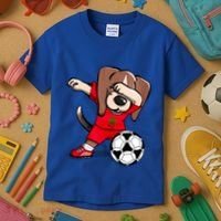 Dabbing Beagle Morocco Soccer Fans Jersey Moroccan Football Gift Kids T-Shirt thumb 3