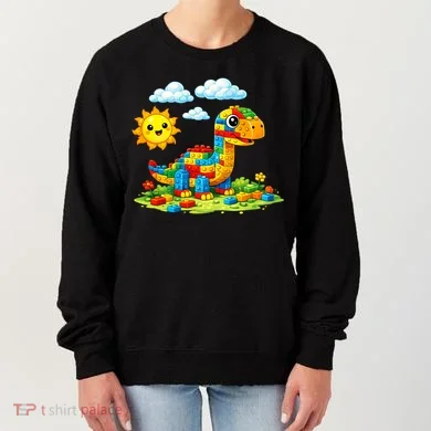 Dinosaur Brick Master Builder Block Building Builder Women's Sweatshirt