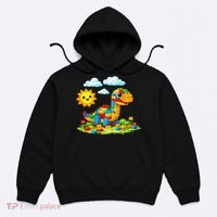 Dinosaur Brick Master Builder Block Building Builder Hoodie thumb 0